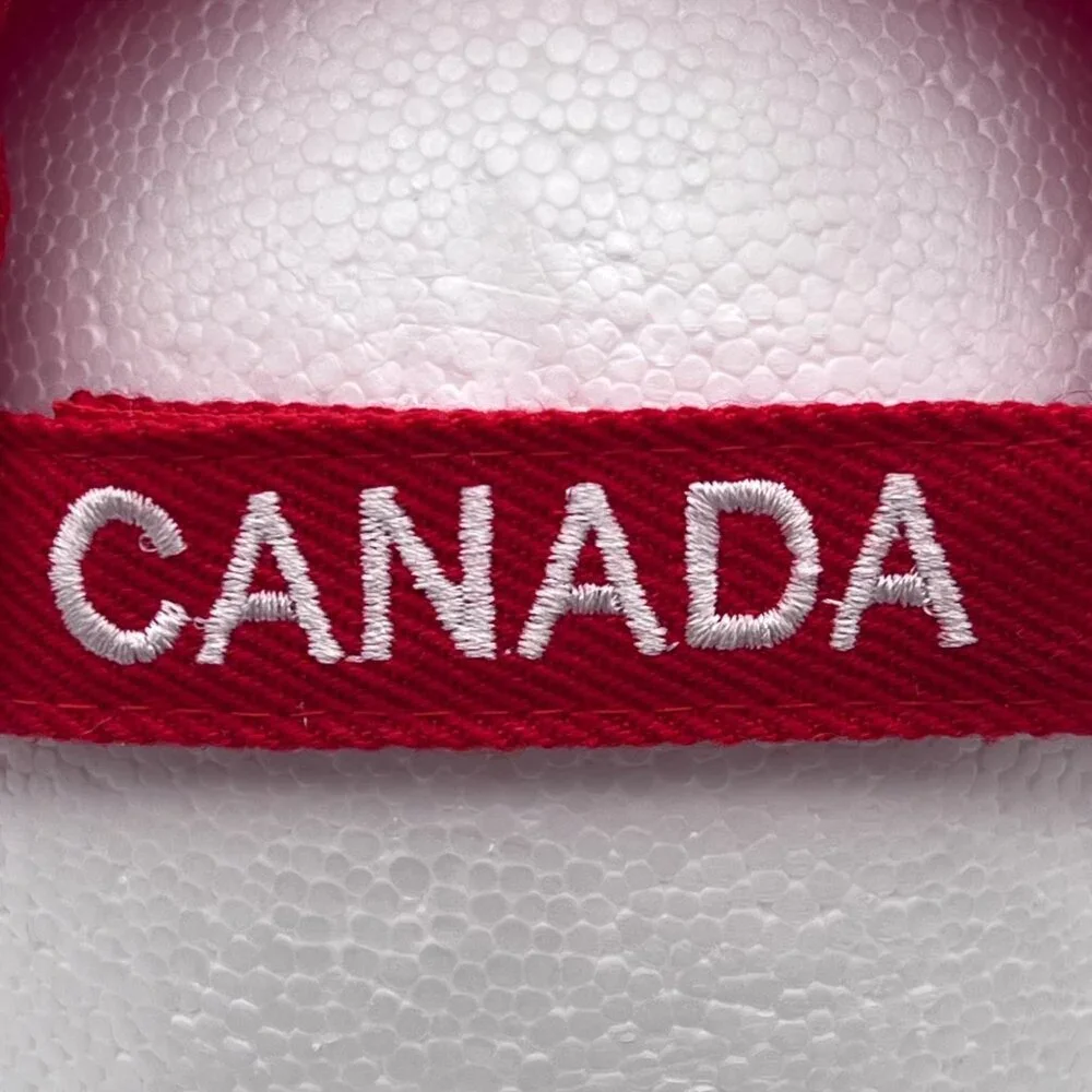 Canada Flag Embroidered Baseball Cap Hat Red White New Country Leather Brand - Picture 16 of 16